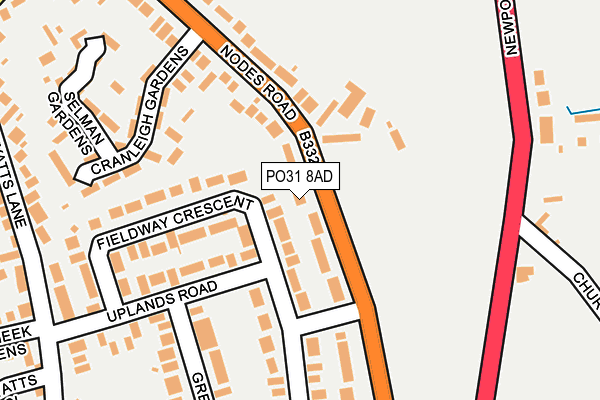PO31 8AD map - OS OpenMap – Local (Ordnance Survey)