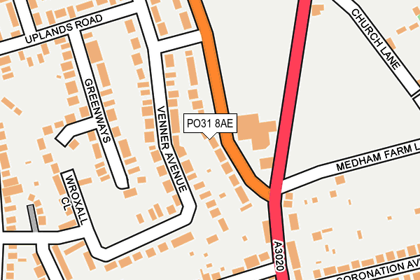 PO31 8AE map - OS OpenMap – Local (Ordnance Survey)