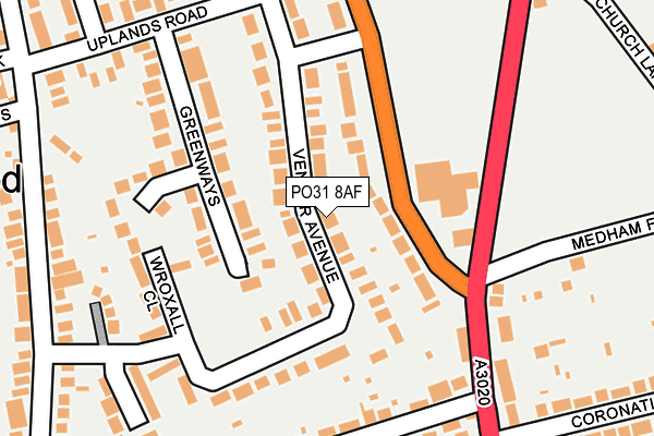 PO31 8AF map - OS OpenMap – Local (Ordnance Survey)
