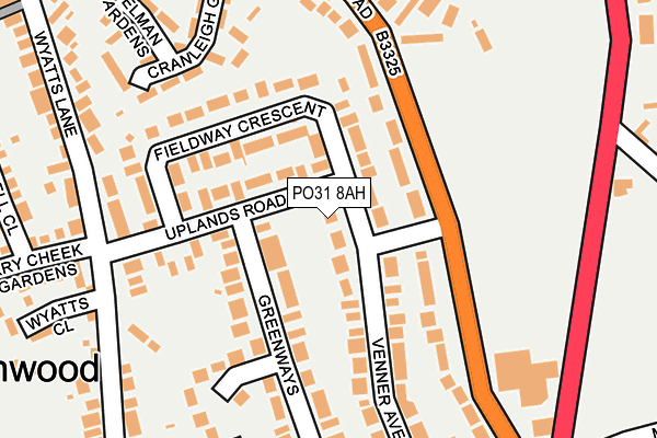 PO31 8AH map - OS OpenMap – Local (Ordnance Survey)