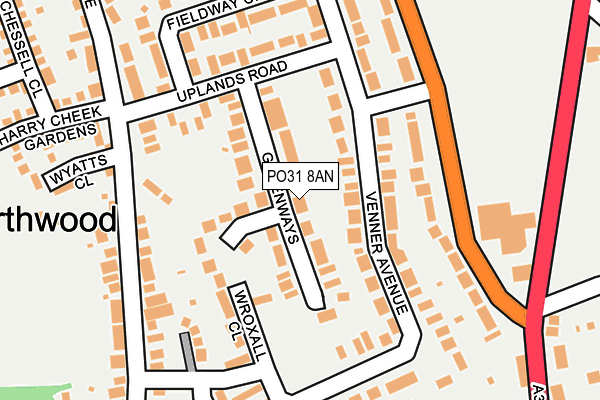 PO31 8AN map - OS OpenMap – Local (Ordnance Survey)