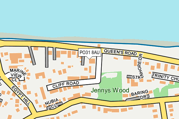 PO31 8AU map - OS OpenMap – Local (Ordnance Survey)