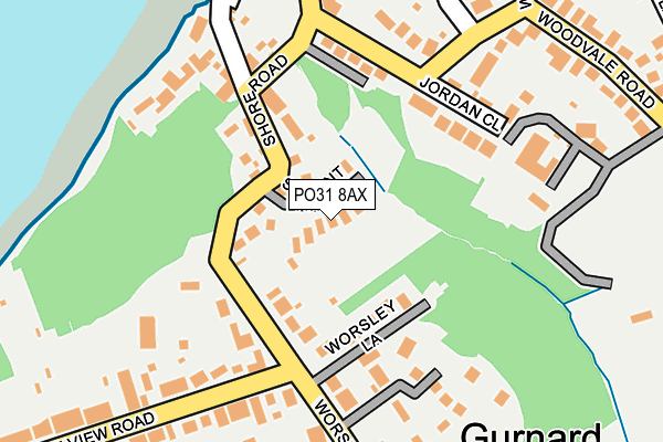 PO31 8AX map - OS OpenMap – Local (Ordnance Survey)