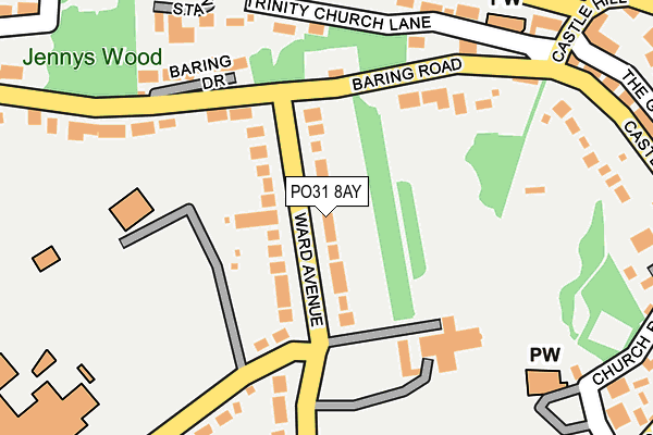 PO31 8AY map - OS OpenMap – Local (Ordnance Survey)