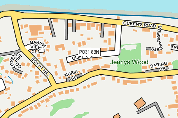 PO31 8BN map - OS OpenMap – Local (Ordnance Survey)