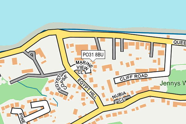 PO31 8BU map - OS OpenMap – Local (Ordnance Survey)
