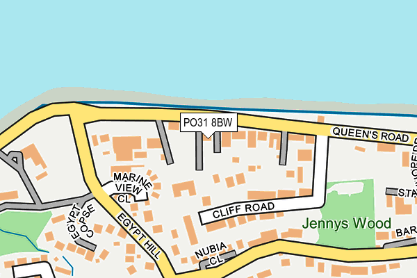 PO31 8BW map - OS OpenMap – Local (Ordnance Survey)