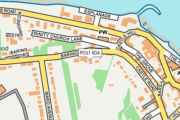 PO31 8DA map - OS OpenMap – Local (Ordnance Survey)