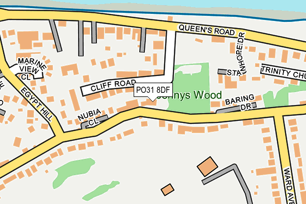 PO31 8DF map - OS OpenMap – Local (Ordnance Survey)