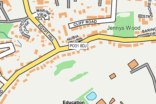 PO31 8DJ map - OS OpenMap – Local (Ordnance Survey)