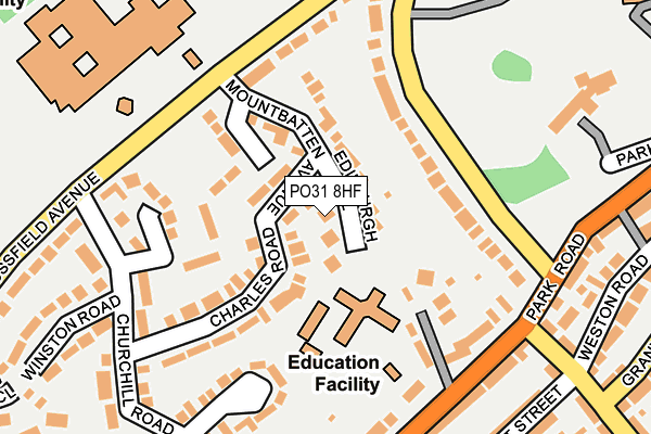 PO31 8HF map - OS OpenMap – Local (Ordnance Survey)