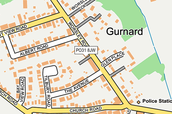 Map of GURNARD LOCAL STORE LTD at local scale