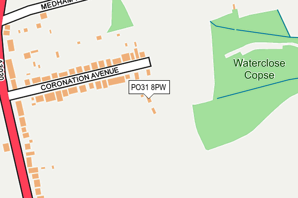 PO31 8PW map - OS OpenMap – Local (Ordnance Survey)