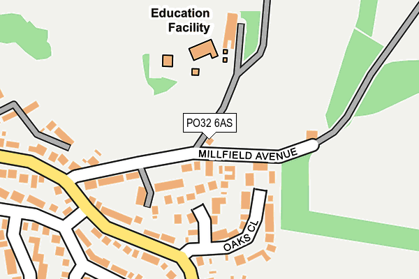 PO32 6AS map - OS OpenMap – Local (Ordnance Survey)