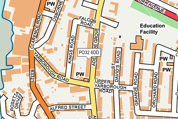 PO32 6DD map - OS OpenMap – Local (Ordnance Survey)