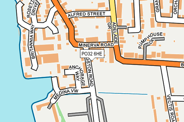 PO32 6HE map - OS OpenMap – Local (Ordnance Survey)