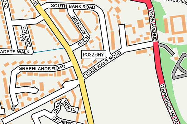 PO32 6HY map - OS OpenMap – Local (Ordnance Survey)