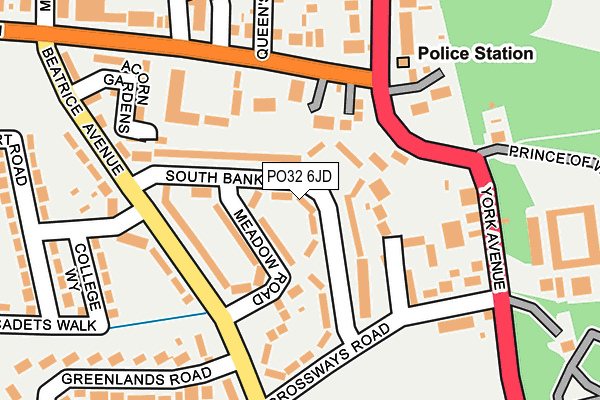 PO32 6JD map - OS OpenMap – Local (Ordnance Survey)