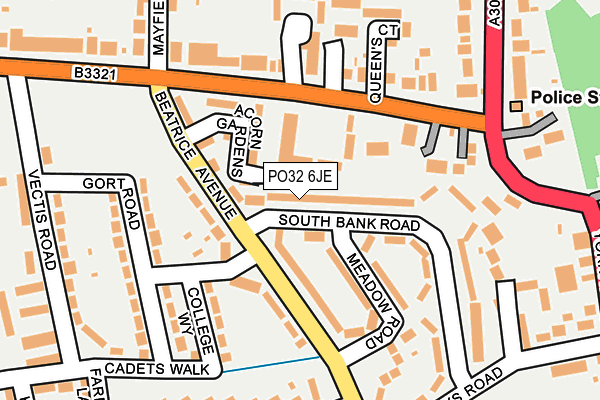 PO32 6JE map - OS OpenMap – Local (Ordnance Survey)