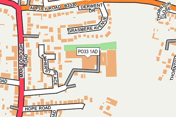 PO33 1AD map - OS OpenMap – Local (Ordnance Survey)