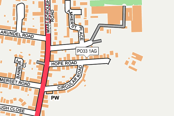 PO33 1AG map - OS OpenMap – Local (Ordnance Survey)