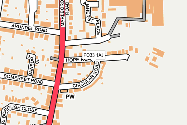 PO33 1AJ map - OS OpenMap – Local (Ordnance Survey)