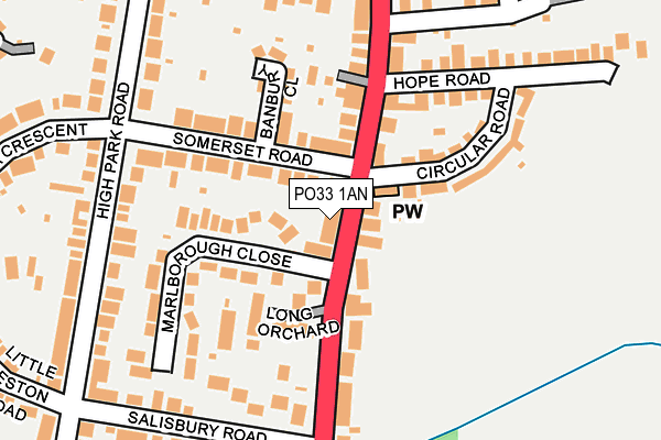 PO33 1AN map - OS OpenMap – Local (Ordnance Survey)