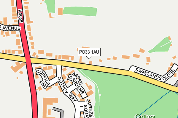 PO33 1AU map - OS OpenMap – Local (Ordnance Survey)