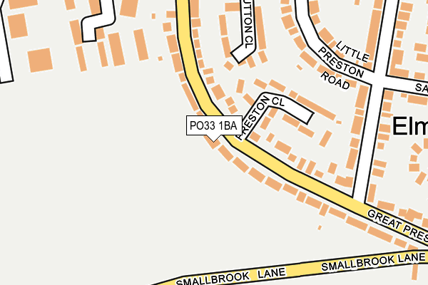 PO33 1BA map - OS OpenMap – Local (Ordnance Survey)