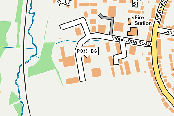 PO33 1BG map - OS OpenMap – Local (Ordnance Survey)