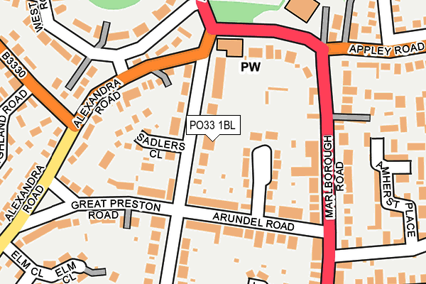 PO33 1BL map - OS OpenMap – Local (Ordnance Survey)