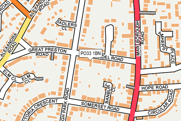 PO33 1BN map - OS OpenMap – Local (Ordnance Survey)