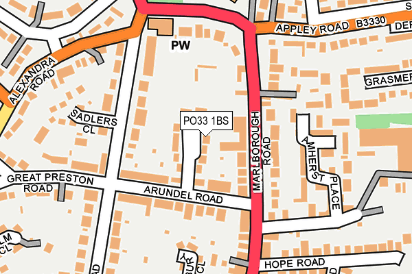 PO33 1BS map - OS OpenMap – Local (Ordnance Survey)