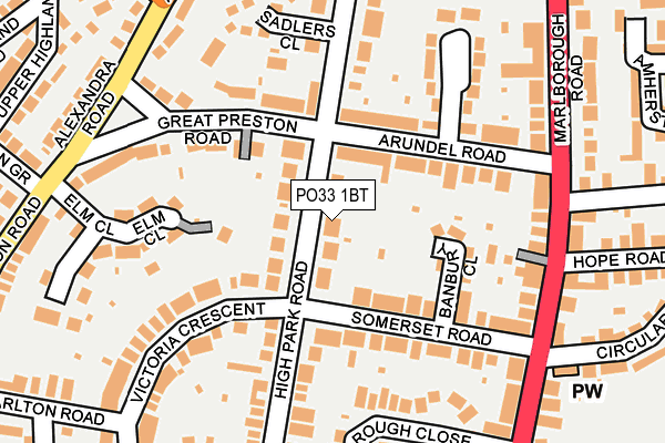 PO33 1BT map - OS OpenMap – Local (Ordnance Survey)