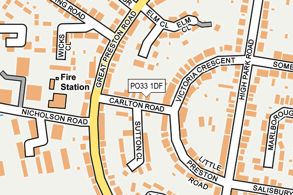 PO33 1DF map - OS OpenMap – Local (Ordnance Survey)