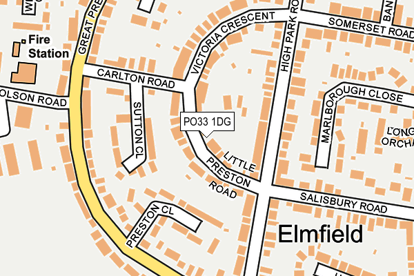 PO33 1DG map - OS OpenMap – Local (Ordnance Survey)