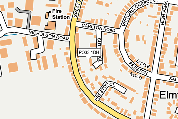 PO33 1DH map - OS OpenMap – Local (Ordnance Survey)