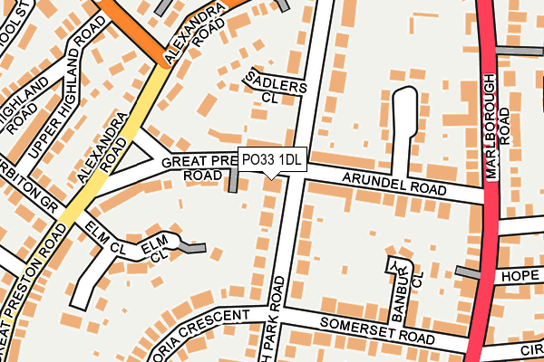 PO33 1DL map - OS OpenMap – Local (Ordnance Survey)