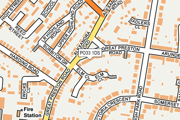 PO33 1DS map - OS OpenMap – Local (Ordnance Survey)