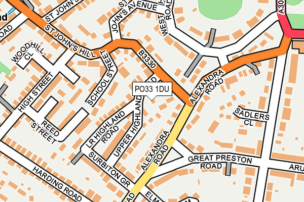 PO33 1DU map - OS OpenMap – Local (Ordnance Survey)