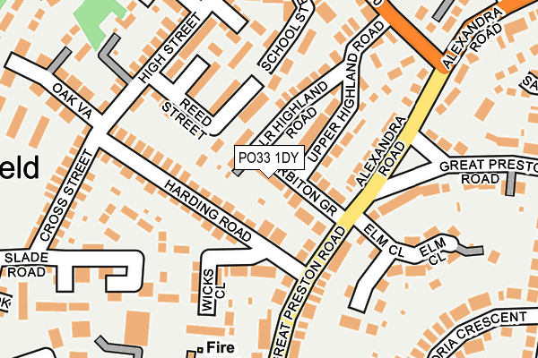 PO33 1DY map - OS OpenMap – Local (Ordnance Survey)