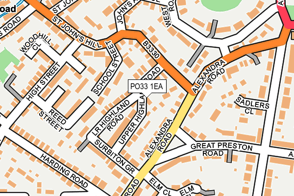 PO33 1EA map - OS OpenMap – Local (Ordnance Survey)