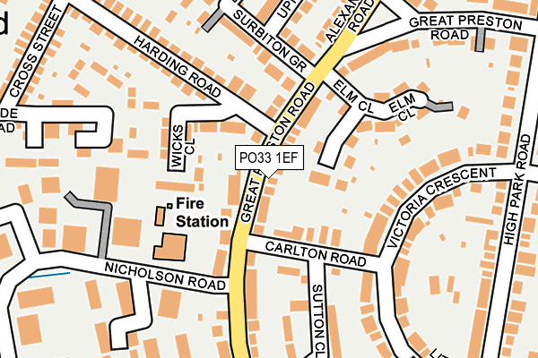 PO33 1EF map - OS OpenMap – Local (Ordnance Survey)