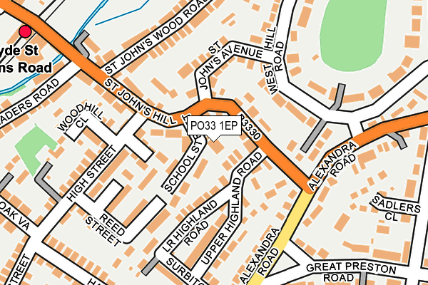 PO33 1EP map - OS OpenMap – Local (Ordnance Survey)