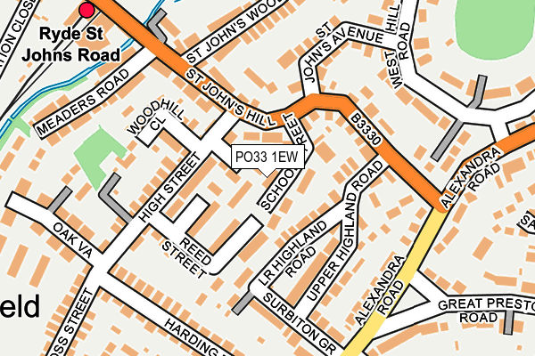 PO33 1EW map - OS OpenMap – Local (Ordnance Survey)