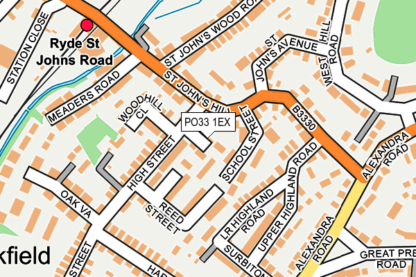 PO33 1EX map - OS OpenMap – Local (Ordnance Survey)