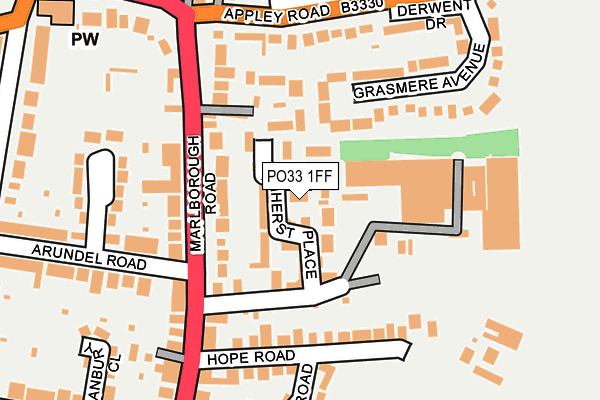 PO33 1FF map - OS OpenMap – Local (Ordnance Survey)