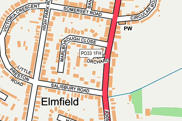 PO33 1FH map - OS OpenMap – Local (Ordnance Survey)