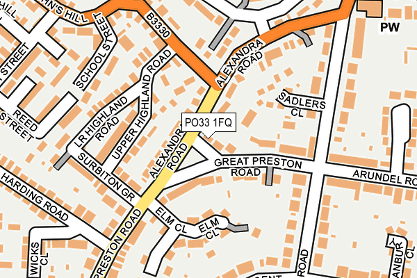 PO33 1FQ map - OS OpenMap – Local (Ordnance Survey)