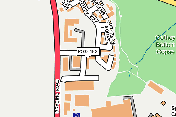 PO33 1FX map - OS OpenMap – Local (Ordnance Survey)